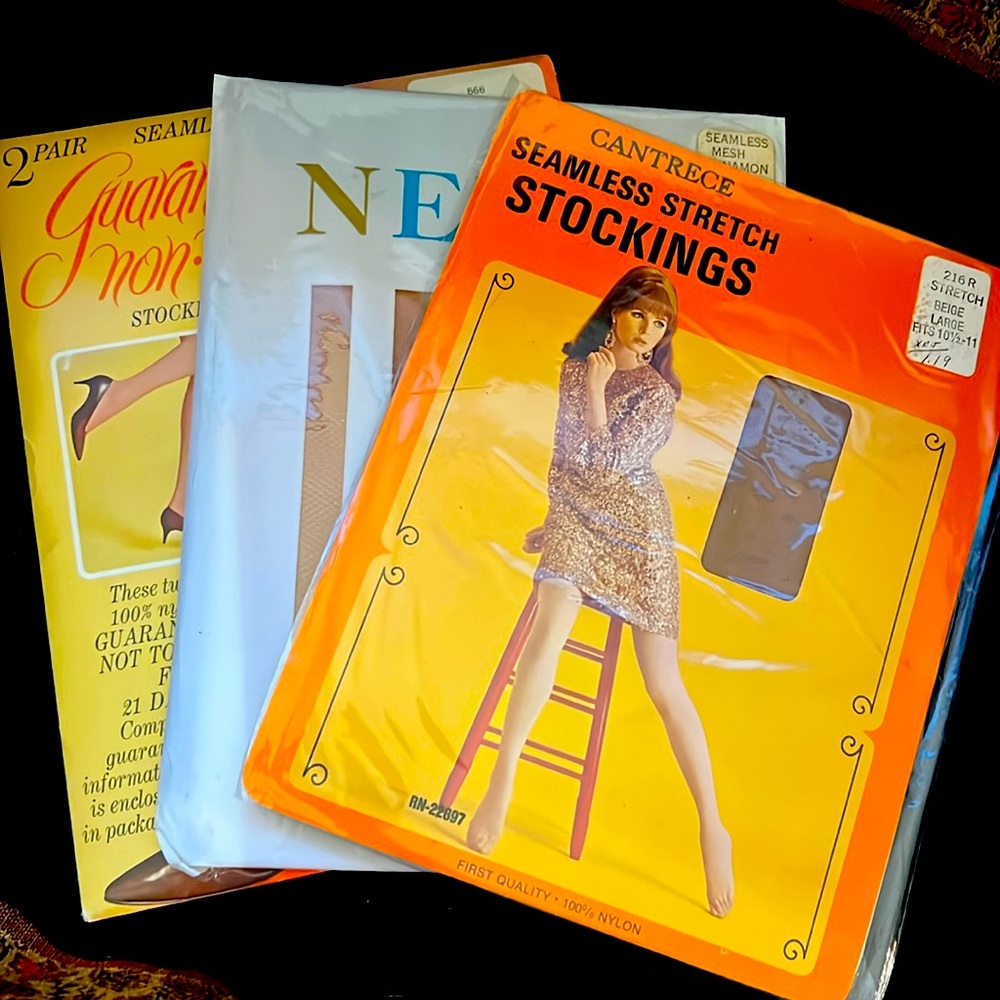 Vintage 4 Pairs Thigh Highs Panty Hose Lot size 10 & 10 1/2